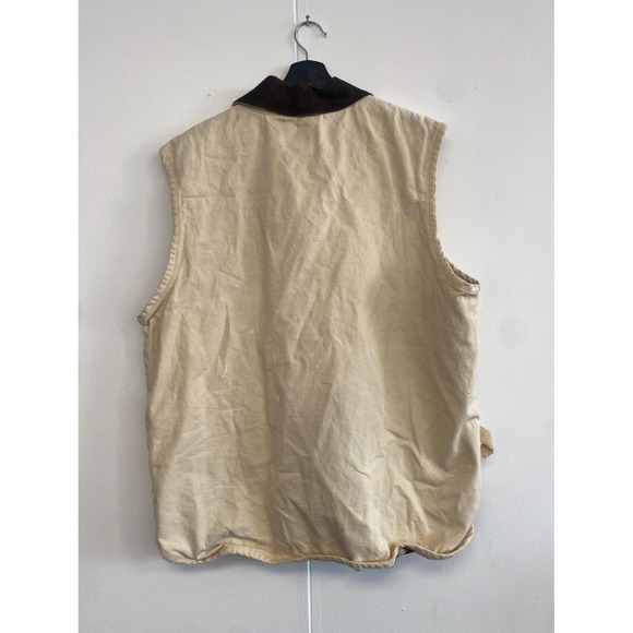 Vintage Dickies Vest Mens XL Canvas Plaid Lined Workwear Duron‎ Brown Collar - Picture 3 of 5